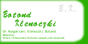 botond klenoczki business card